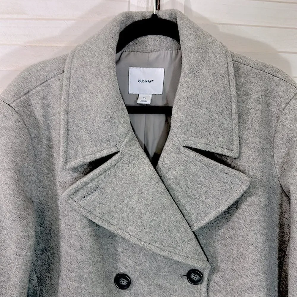 Old Navy Brushed Heather Gray Pea Coat Size XXL